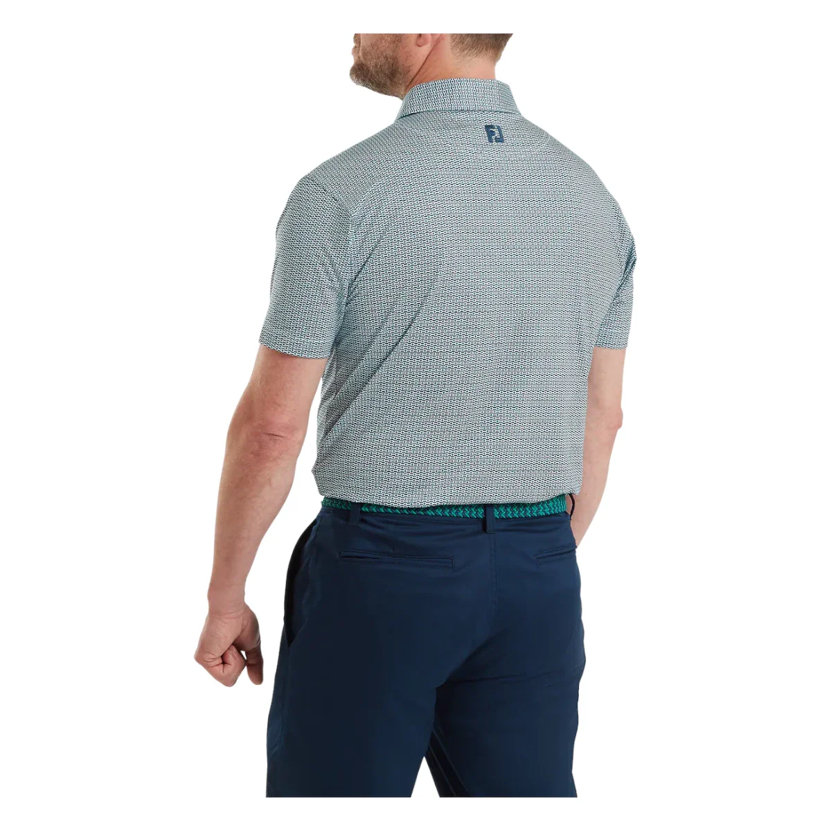FootJoy Nautical Flag Print Lisle Golf Polo Shirt 39263 - Image 4