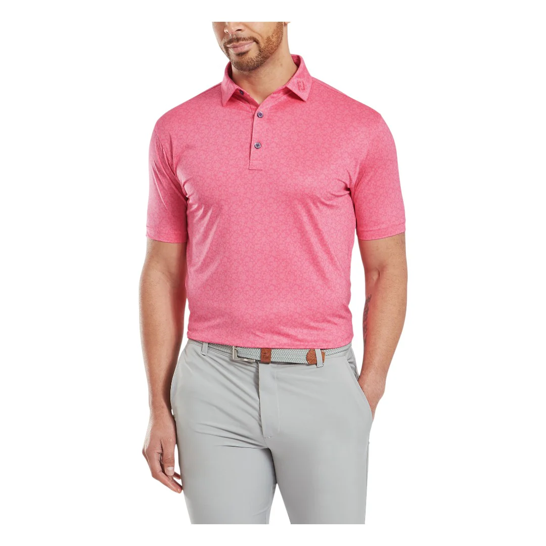 FootJoy Painted Floral Lisle Golf Polo Shirt 34130 - Image 3