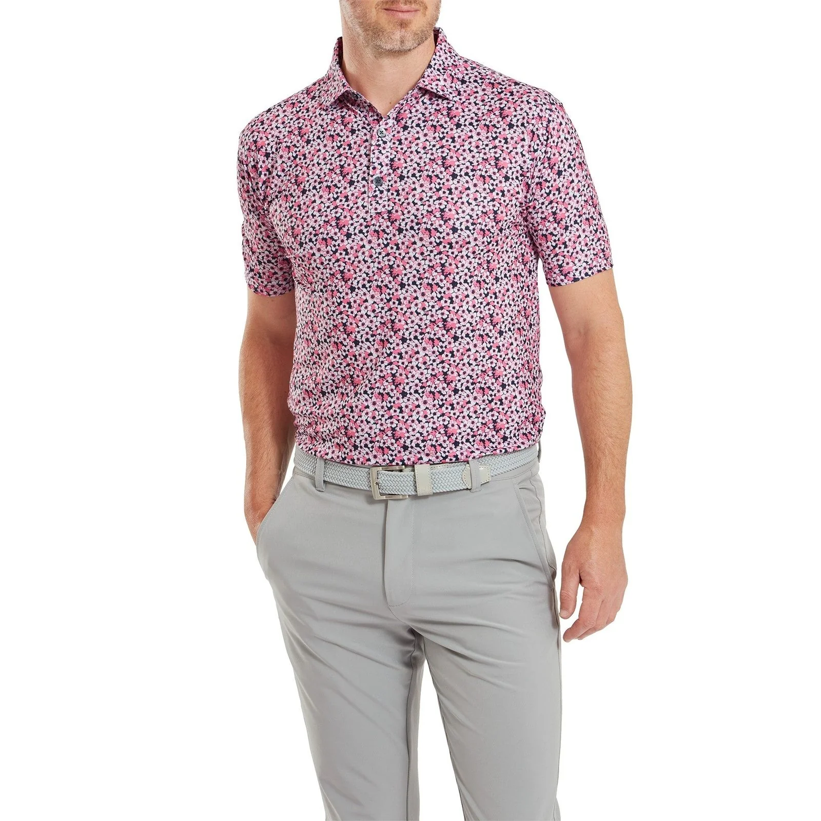 FootJoy Primrose Print Lisle Golf Polo Shirt 81568 - Image 2