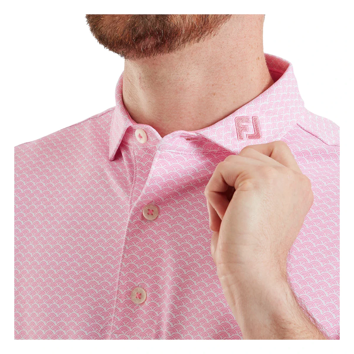 FootJoy Scallop Geo Pique Golf Polo Shirt 39240 - Image 5