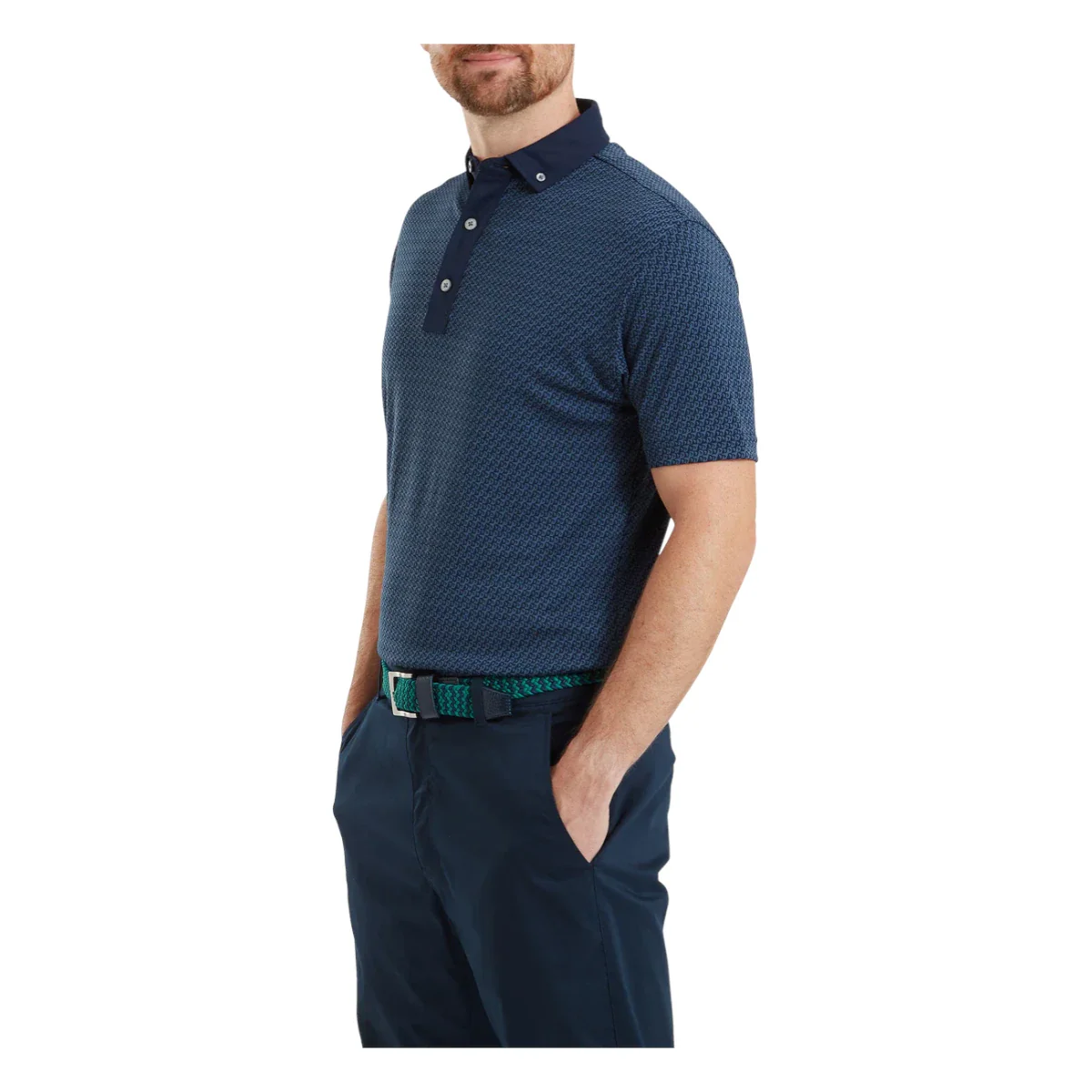 FootJoy Star Geo Jacquard Golf Polo Shirt 39259 - Image 3