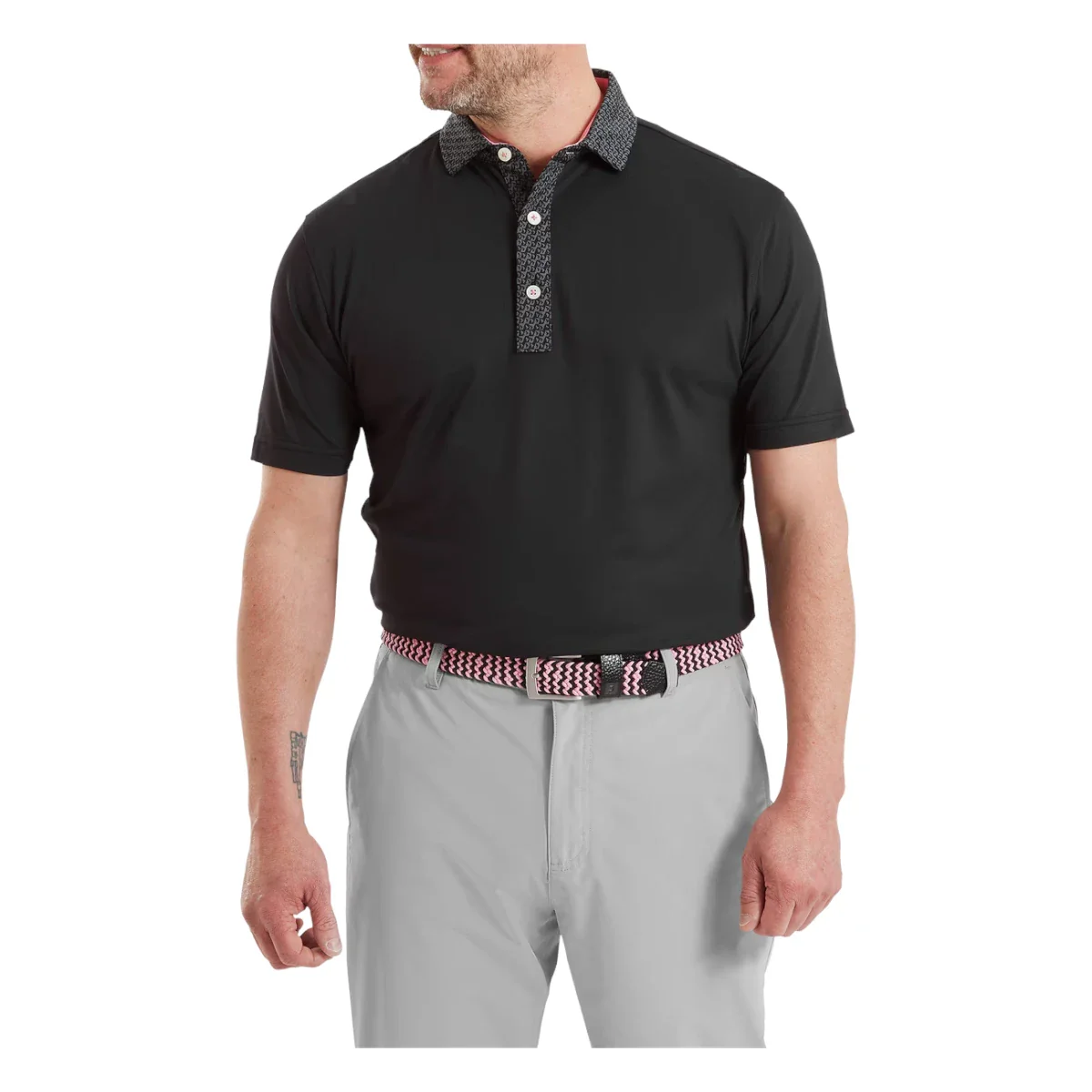 FootJoy Star Geo Trim Pique Golf Polo Shirt 39285 - Image 3