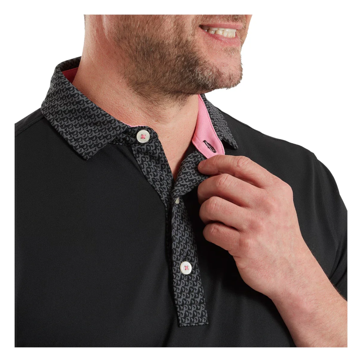 FootJoy Star Geo Trim Pique Golf Polo Shirt 39285 - Image 5