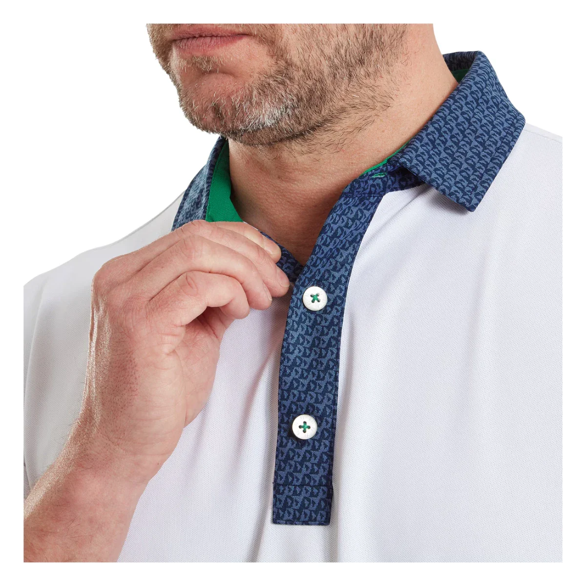FootJoy Star Geo Trim Pique Golf Polo Shirt 39286 - Image 5