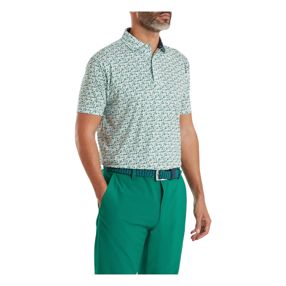 FootJoy Surfs Up Print Lisle Golf Polo Shirt 39252 - Image 3