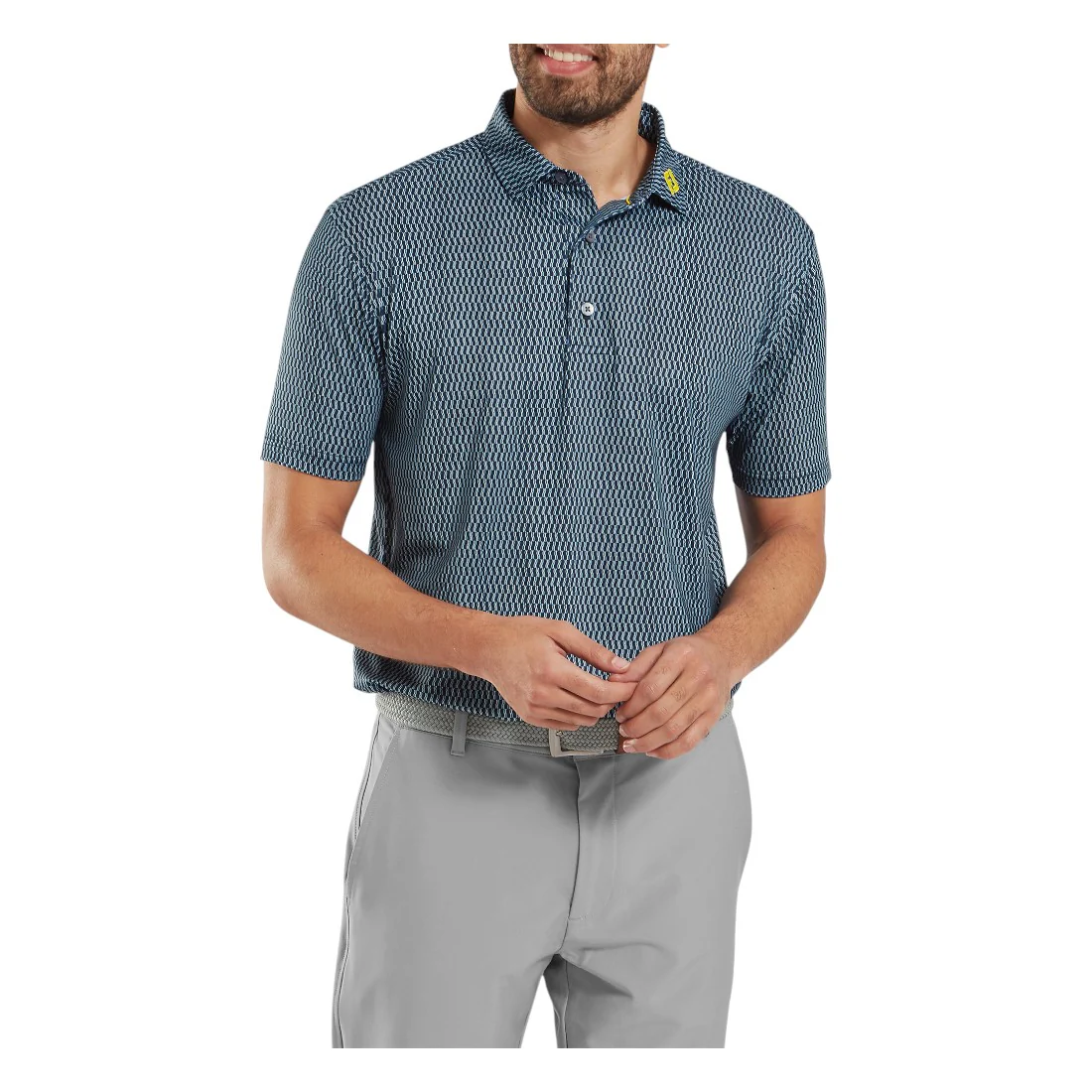 FootJoy Wiggle Print Lisle Golf Polo Shirt 34000 - Image 3