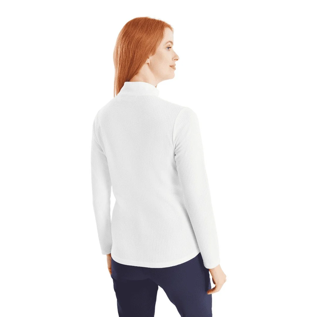 Green Lamb Ladies Kitty Waffle Zip Neck Golf Top AG23985 - Image 2