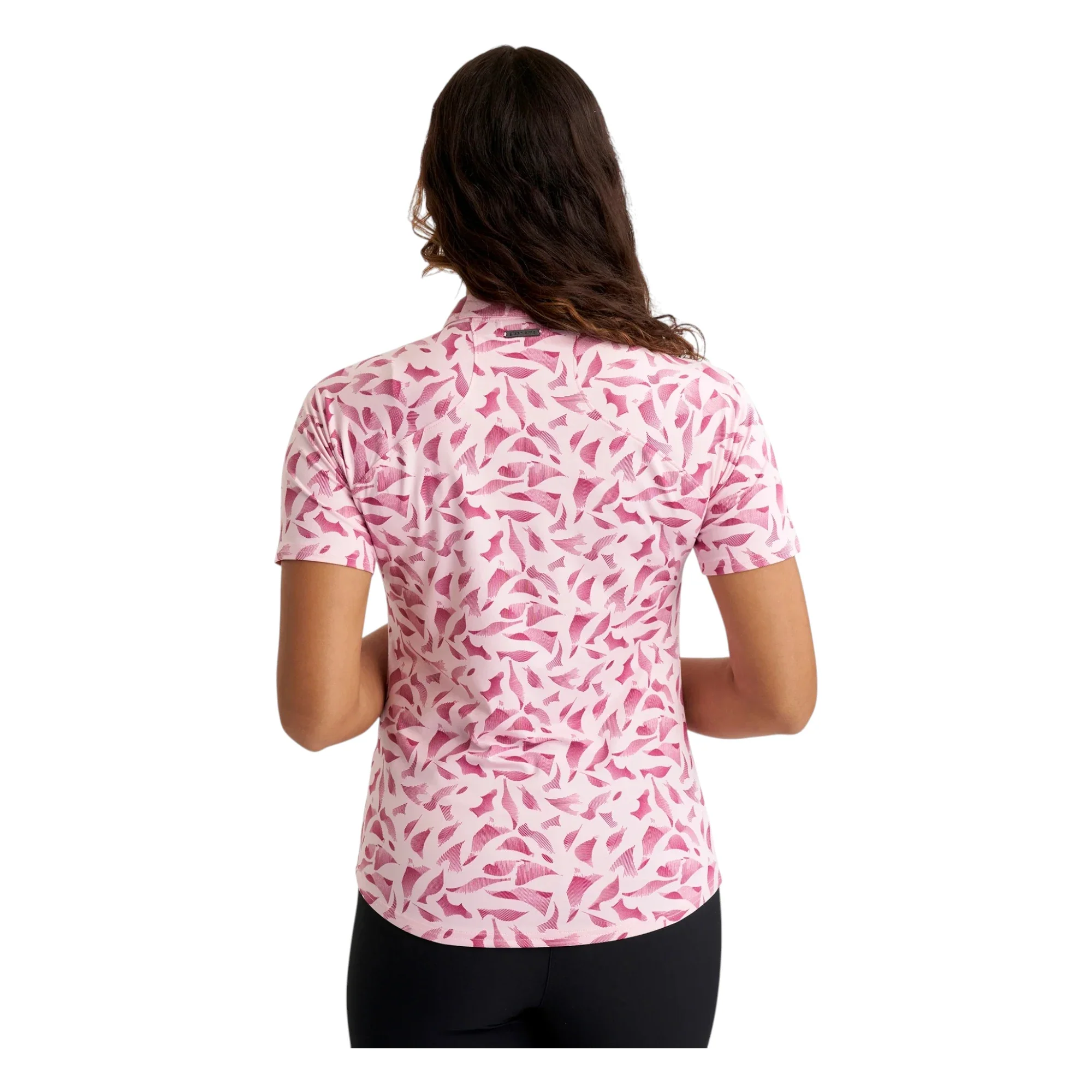 Green Lamb Ladies Abstract Linear Print Golf Polo Shirt AG25090 - Image 2