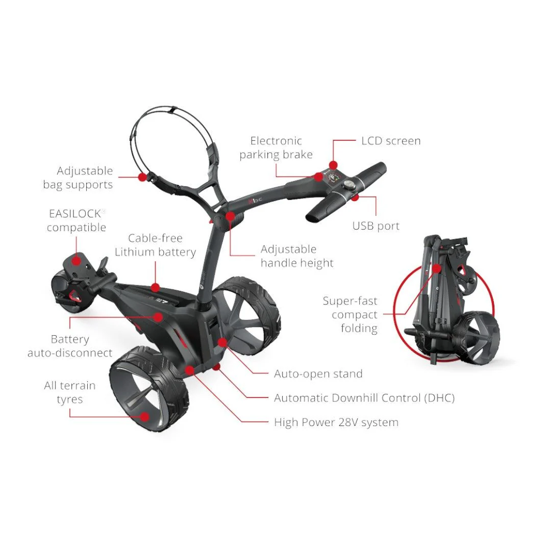 Motocaddy 2025 M1 DHC Electric Golf Trolley | 36 Hole Lithium Battery - Image 2