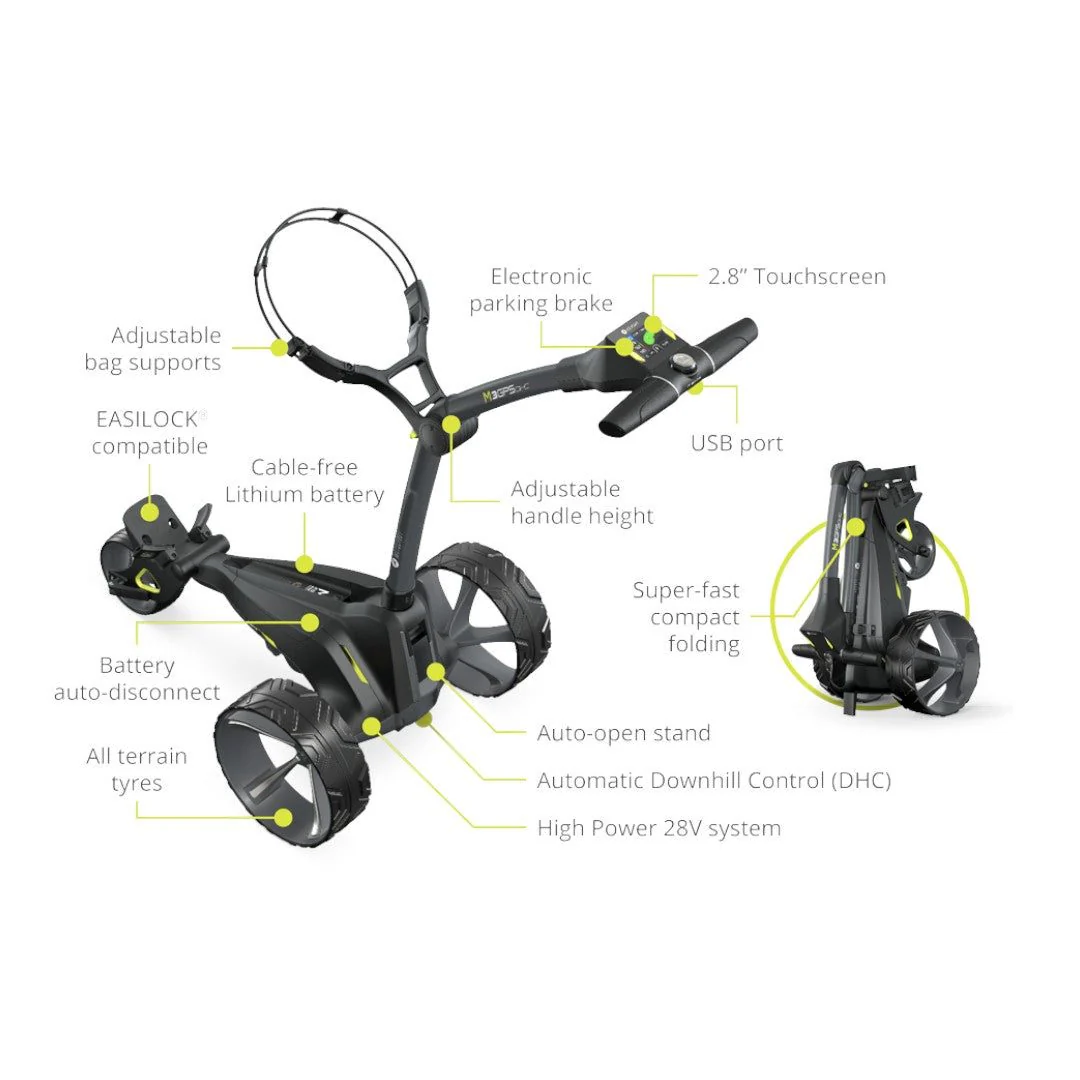 Motocaddy 2025 M3 GPS DHC Electric Golf Trolley | 18 Hole Lithium Battery - Image 2