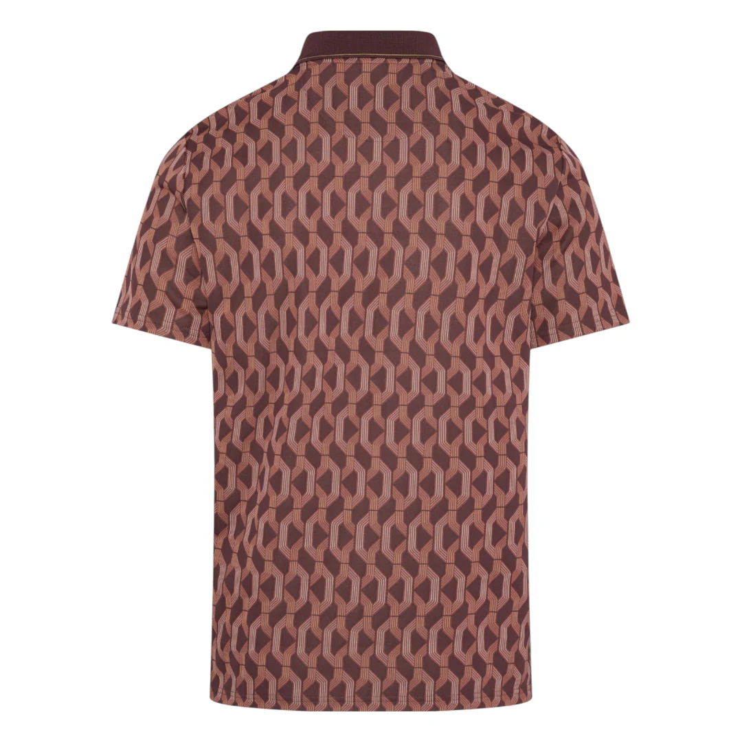 Original Penguin All Over Jacquard Colour Block Golf Polo OGKFF027 - Image 2