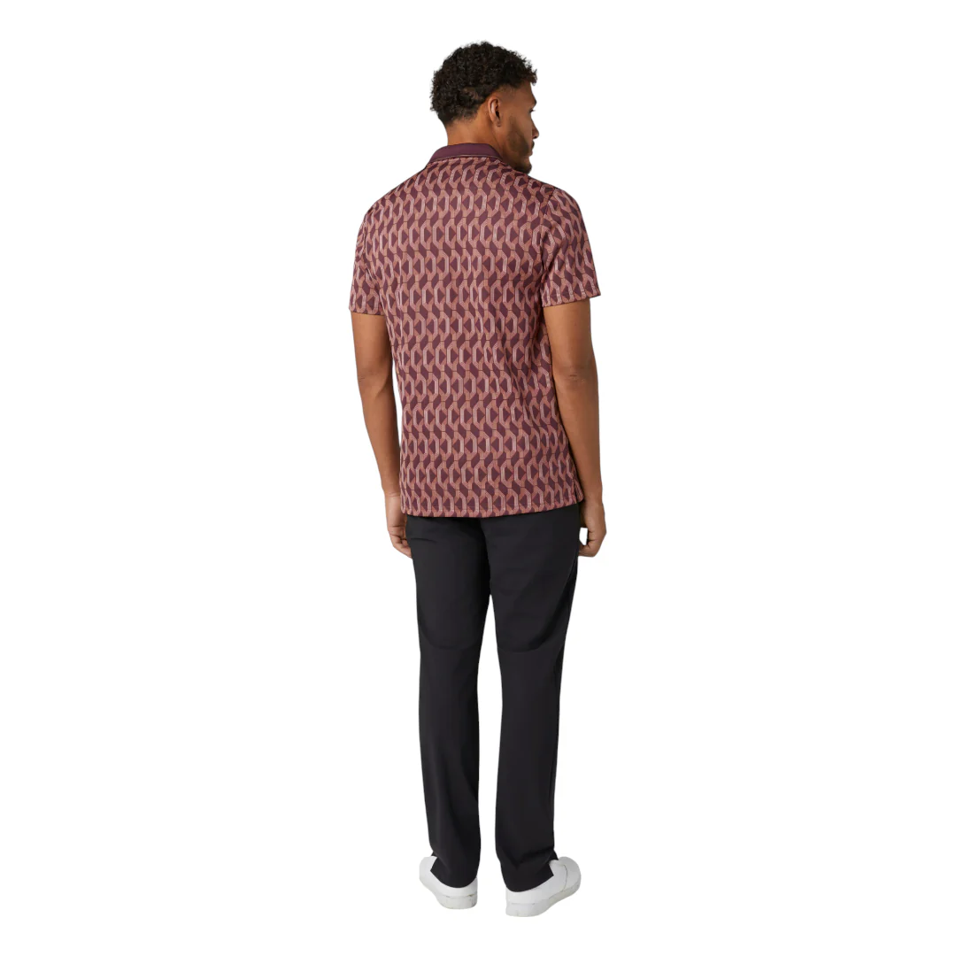 Original Penguin All Over Jacquard Colour Block Golf Polo OGKFF027 - Image 4