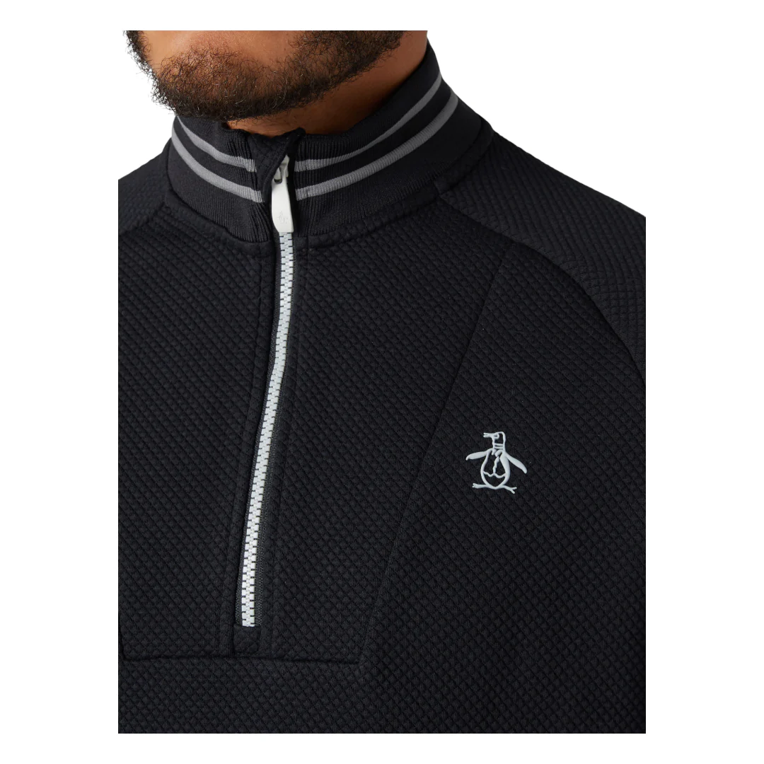 Original Penguin Midweight Mixed Media Golf 1/4 Zip OGKFF007 - Image 6