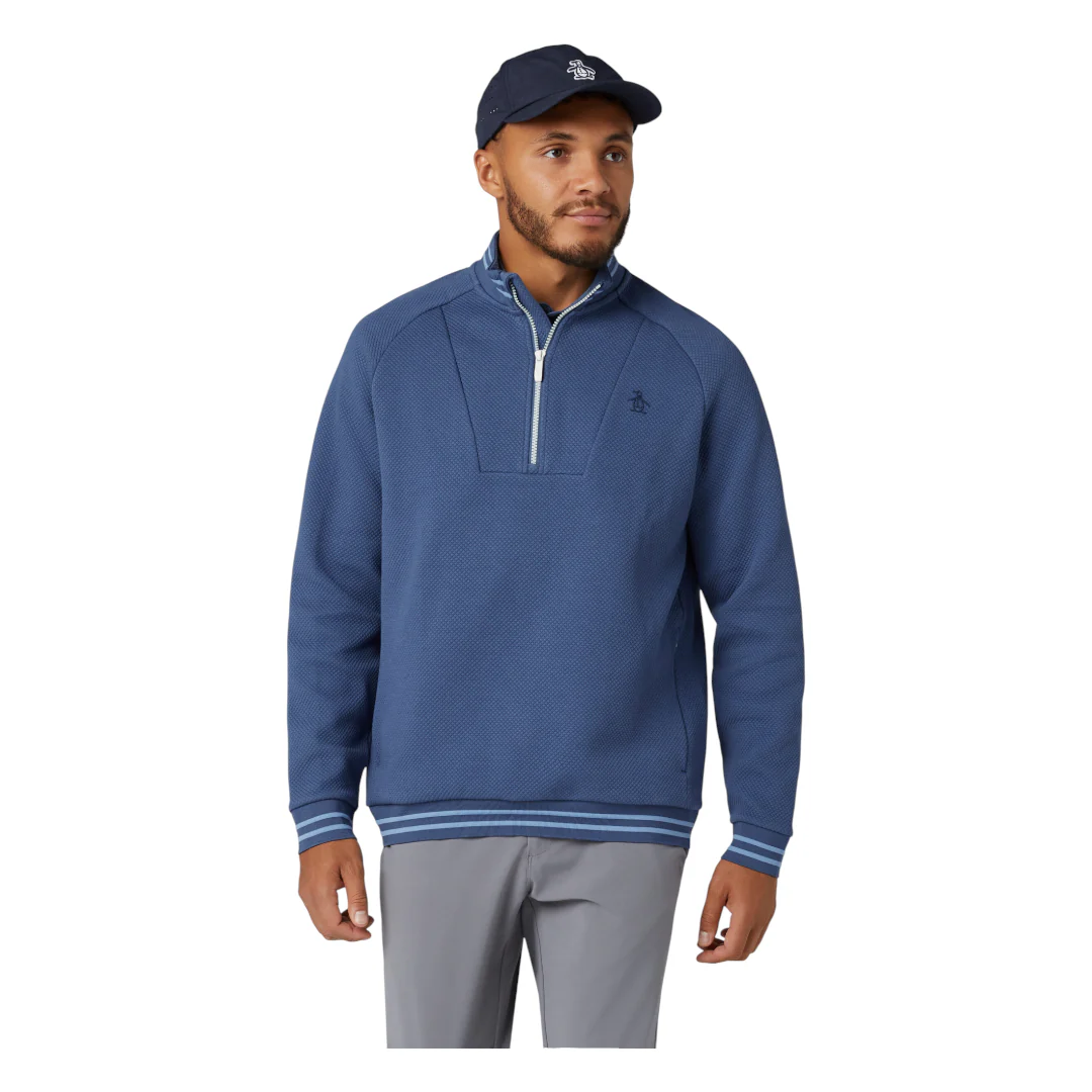 Original Penguin Midweight Mixed Media Golf 1/4 Zip OGKFF007 - Image 3
