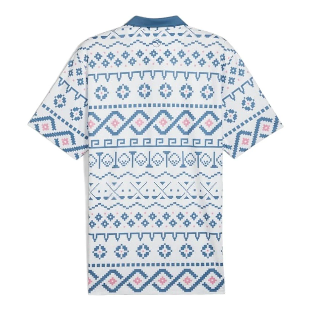 Puma Fair Isle Print Golf Polo Shirt 626836 - Image 2