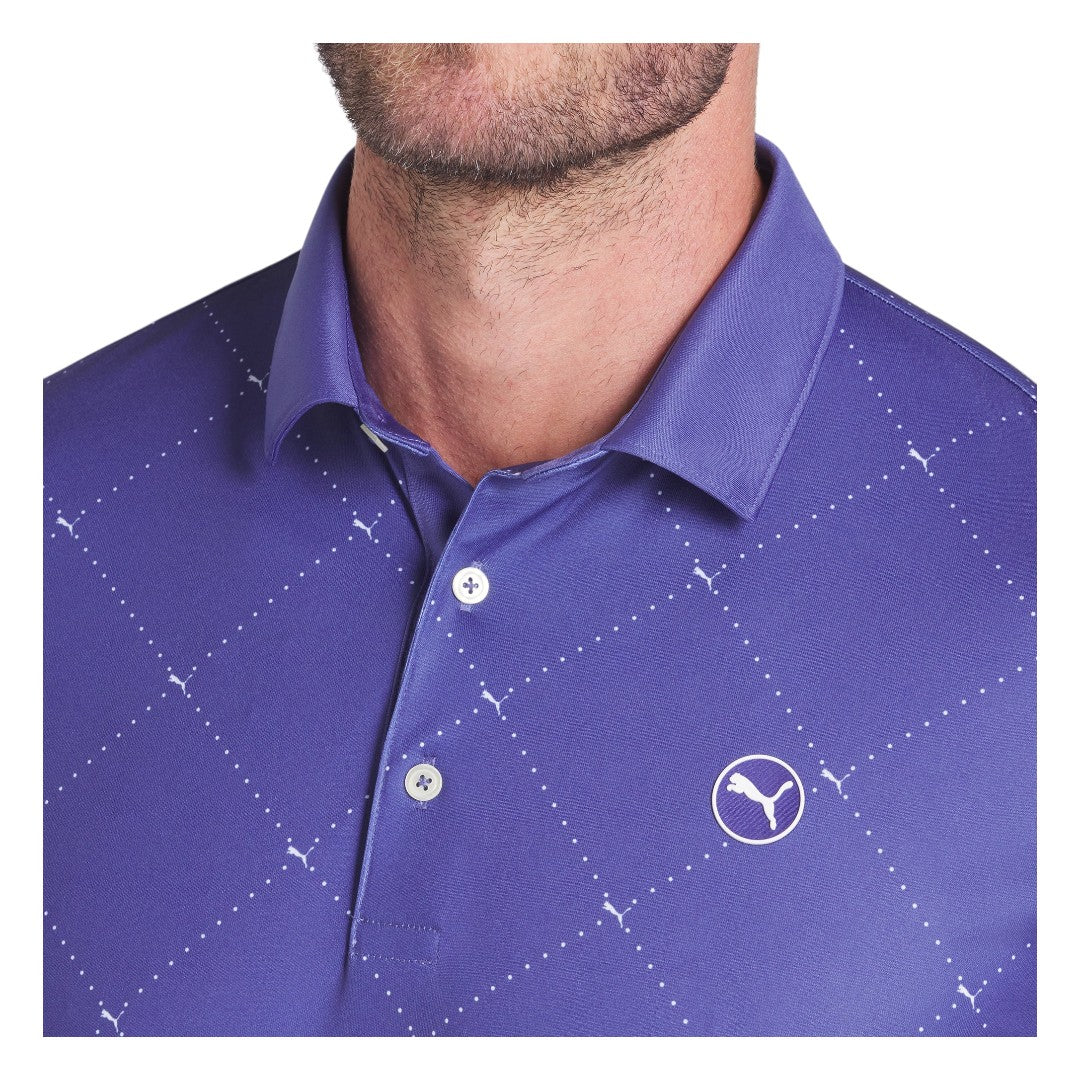 Puma Pure 2.0 Argyle Golf Polo Shirt 629322 - Image 3