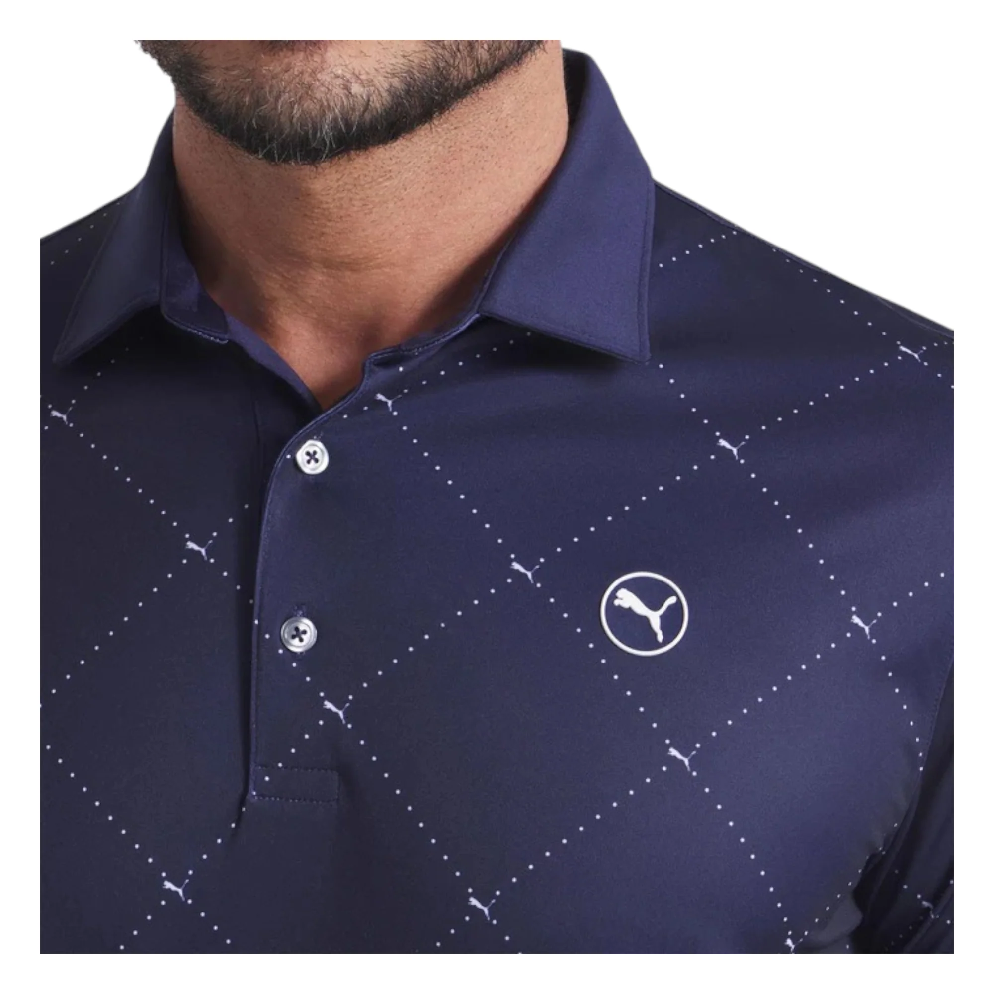 Puma Pure 2.0 Argyle Golf Polo Shirt 629322 - Image 3