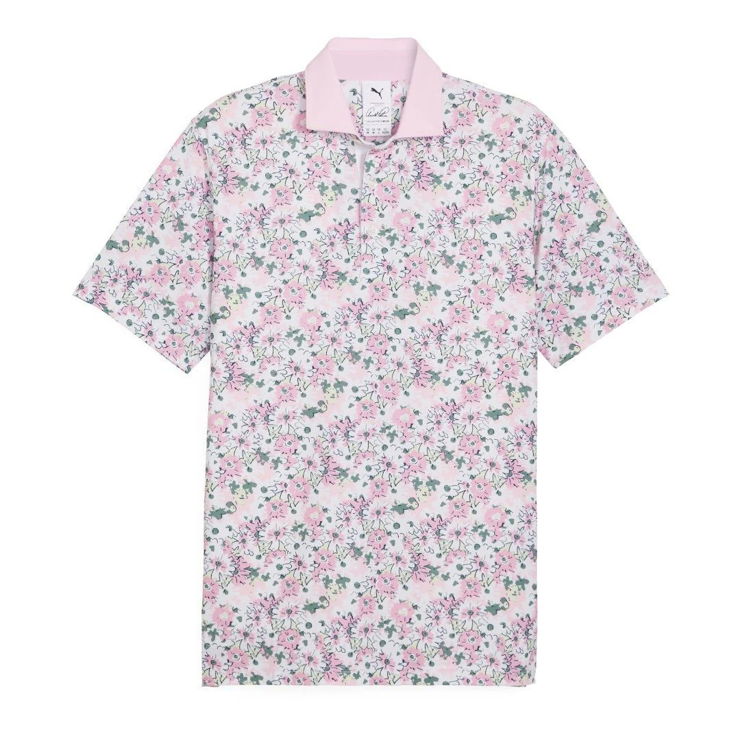 Puma X Arnold Palmer Floral Golf Polo Shirt 623954 - Image 3