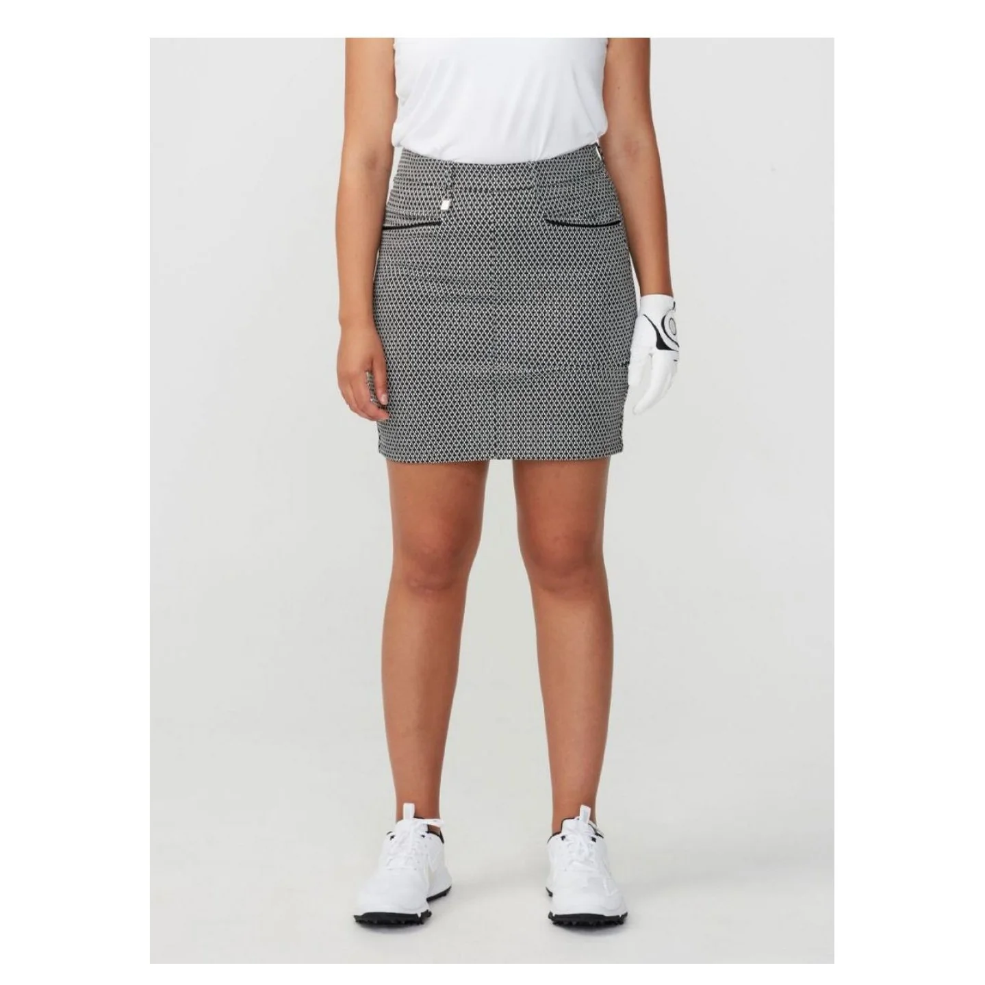 Rohnisch ladies Smooth Golf Skort 110183 black/white/check - Image 4