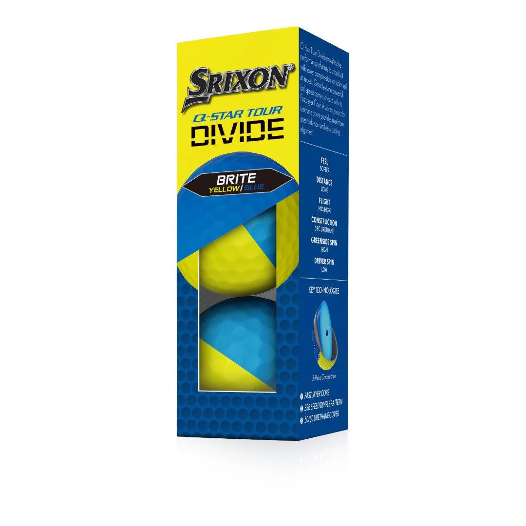 Srixon Q Star Tour Divide 2 Golf Balls | Blue/Yellow - Image 4