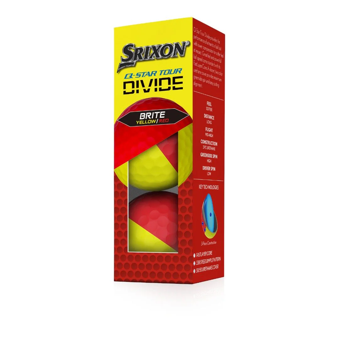 Srixon Q Star Tour Divide 2 Golf Balls | Red/Yellow - Image 4
