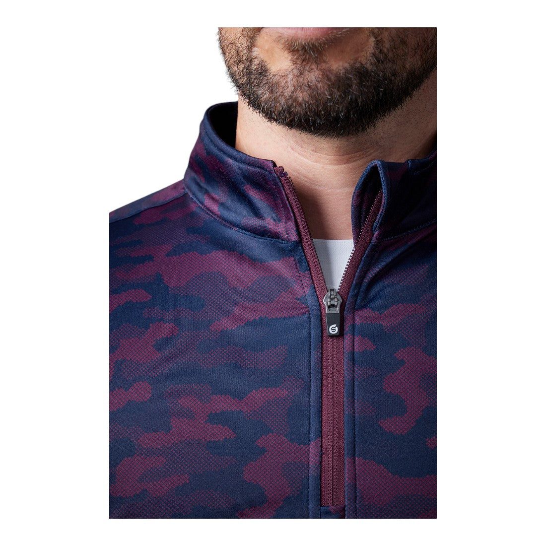 Sunderland Arizona Thermal Golf Mid Layer SUNMC87 - Navy/Mulberry - Image 4
