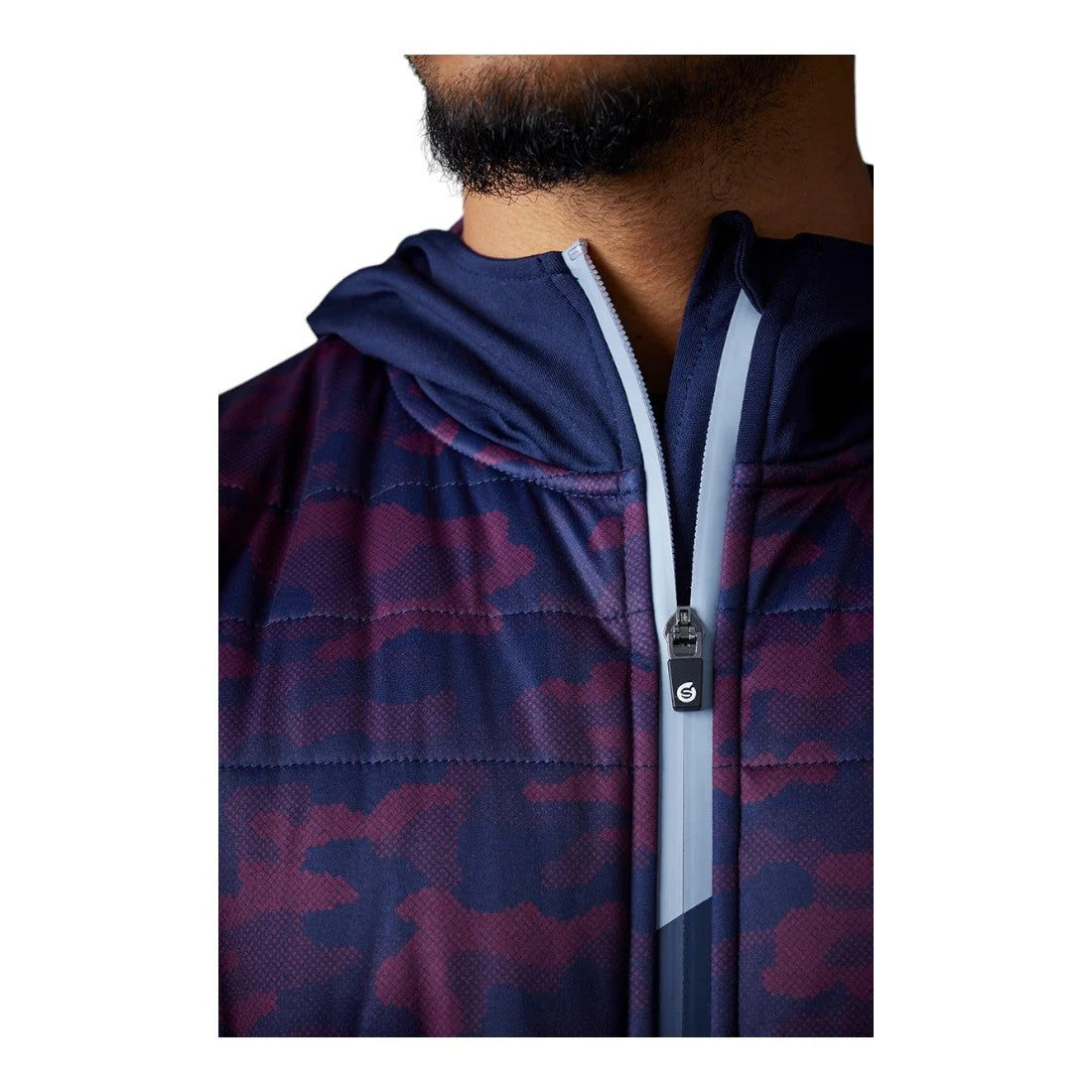 Sunderland Everest Hybrid Golf Hoodie SUNMM90 - Navy/Mulberry Camo - Image 3