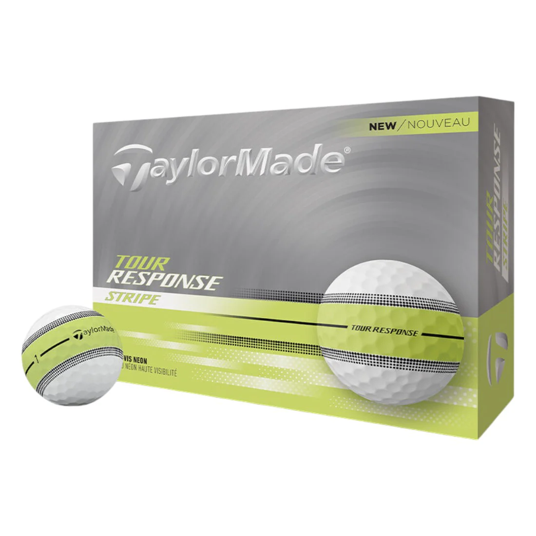 Taylormade 2025 Tour Response Stripe Golf Balls | Neon Yellow