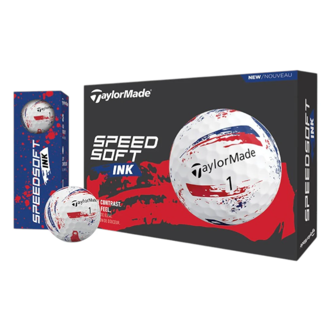 TaylorMade 2026 Speed Soft Ink Golf Balls | Blue/Red - Image 4