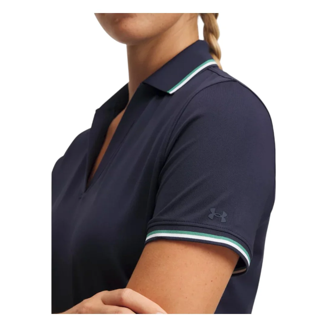 Under Armour Ladies Drive Rib SS Golf Polo Shirt 6000657 - Image 3