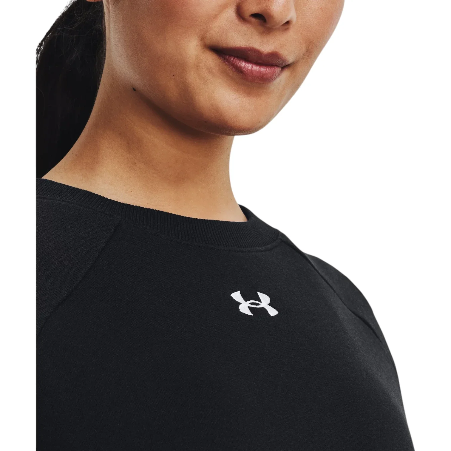 Under Armour Ladies Rival Fleece Crew Golf Mid Layer 1379508 - Image 3