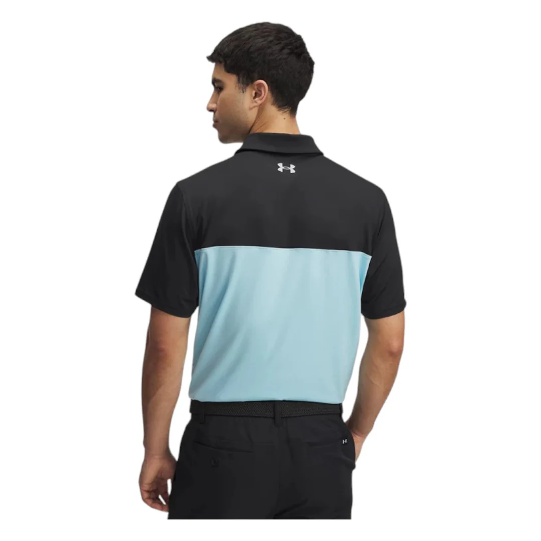 Under Armour Tee To Green Colour Block Golf Polo Shirt 1383139 - Image 2