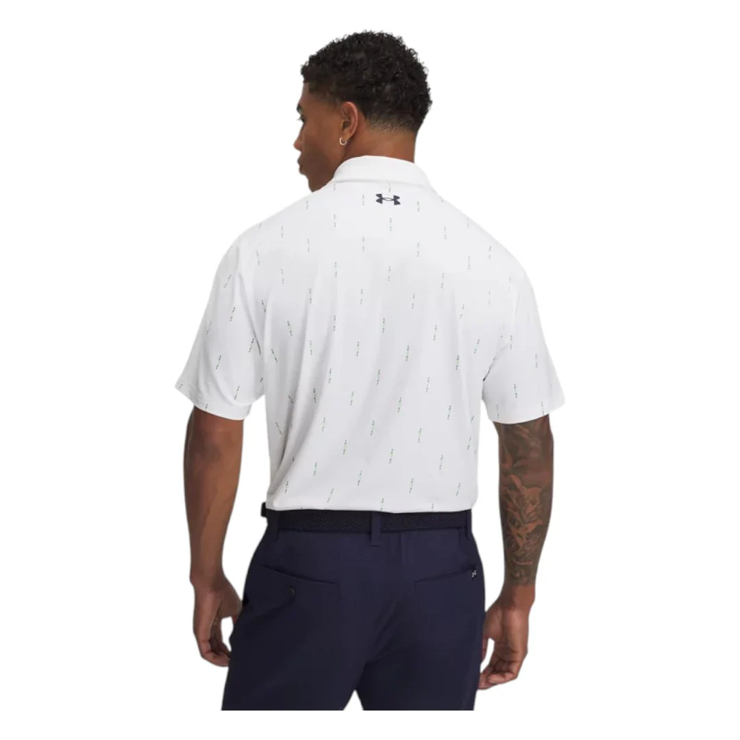 Under Armour Tee To Green Printed Golf Polo Shirt 1383715 - Image 2