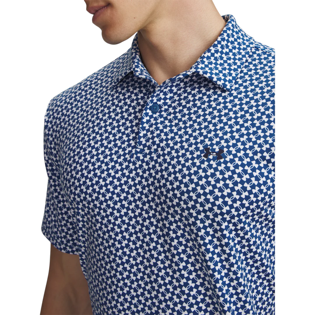 Under Armour Tee To Green Printed Golf Polo Shirt 6012304 - Image 3